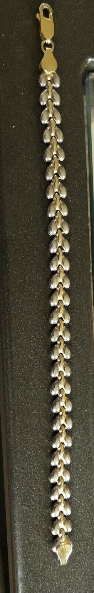 Vintage 925 Sterling Silver Gold Wash Fancy Link Bracelet 7 " Mdr Italy Pre - Owned