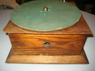 OLD ANTIQUE OAK HARMONY TALKING MACHINE PHONOGRAPH TYPE D TABLE TOP Parts Repair 3