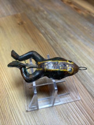 Vintage Fishing Lure Early Shakespeare Carswell Frog Tough Old Bait Late 1800’s 2