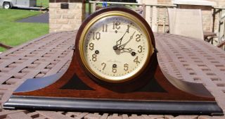 Antique Vintage Haven Tambour Mantel Mantle Clock