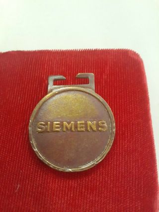 Vintage Siemens 1923 Wilhelm C Roentgen X - ray Pocket watch Fob bronze 2
