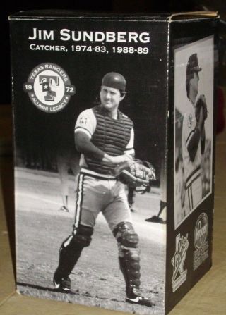 Rare Jim Sundberg Texas Rangers Hall Of Fame Catcher Bobblehead With Facemask