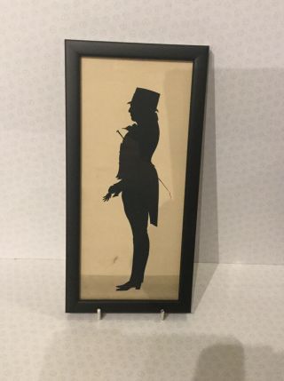 Antique Silhouette Portrait Young Man By Gapp In His Riding Attire.