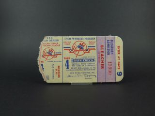 1950 World Series Game 4 Ticket Stub - York Yankees 5 Vs Phil Phillies 2