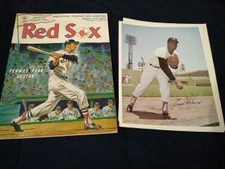 1968 Boston Red Sox Game Program Vs.  Yankees Also 12 Player 8 X 10 Photos