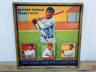 Rustic Style Direct Print To Wood Babe Ruth 1933 Goudey Display Wow 12x12