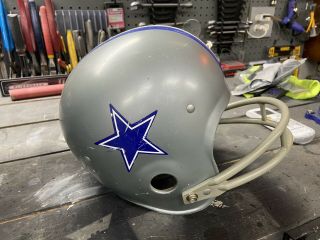 Vintage Dallas Cowboys Rawlings Football Helmet Medium Hnfl 2 Bar Scraped Scuffs