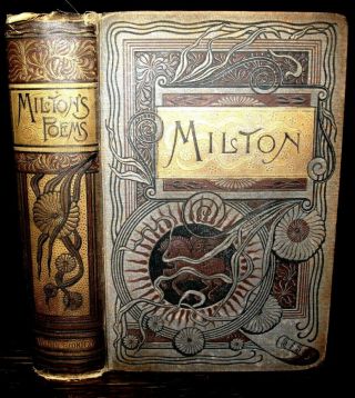 1881 John Milton Paradise Lost Victorian Fine Binding Book Poetry Antique Occult