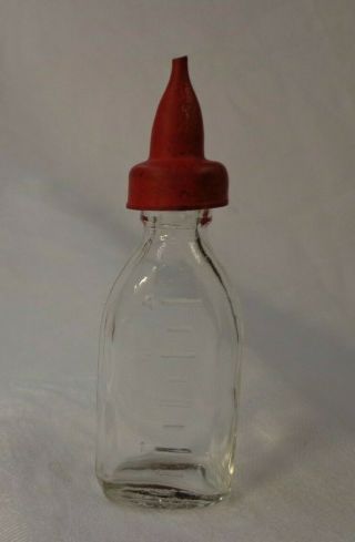 Vtg Toy Baby Doll Glass Bottle 3 3/4 "