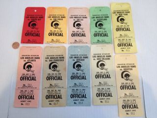 1984 Vintage Los Angeles Rams Official Credentials Ticket Stubs X10 Football Nfl
