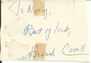 Howard Cosell & Vintage Hand Signed Autographed Album Page (m.  Ali)