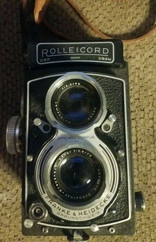 Antique Vintage Rare Rollei Rolleicord Franke & Heidecke Tlr Film Box Camera Nr