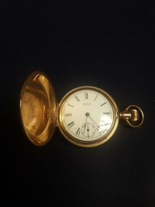 Antique 14k Gold Filled Aww Co Waltham 6 Size Full Hunting Case Pocketwatch 1889