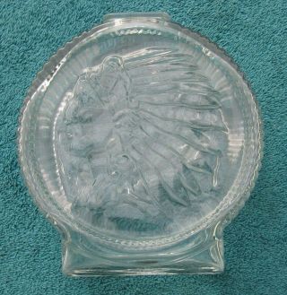 Vintage 6 - 3/4 " Indian Head Buffalo Nickel Shape Embossed Glass Coin Bank Stock A