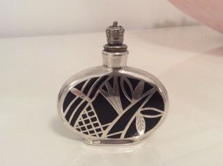 Fine Antique Silver Enamel Crown Stopper Perfume/scent Bottle Vgc.