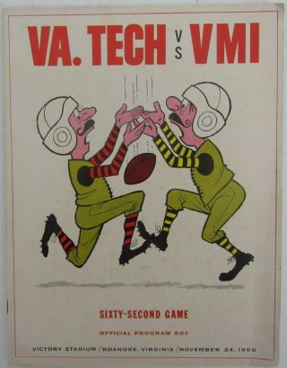1966 Virginia Tech Vs.  Virginia Military Institute Football Game Program 148790