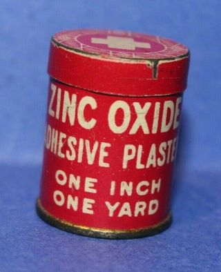 Vintage Great Seal Oxide Of Zinc Plaster Tin Can York One Yard Empty