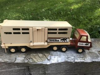 Vintage Tonka Semi Tractor Truck Cab & Horse Trailer