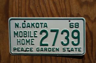 1968 North Dakota Mobile Home License Plate