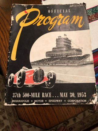 1953 Indy 500 Mile Program Indianapolis Speedway Indiana Bill Yukovich Win