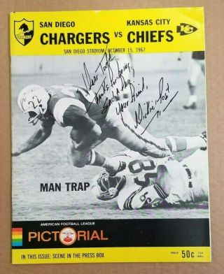 Afl Football Program Chiefs At Chargers - 1967 - Autographed By Dick Post