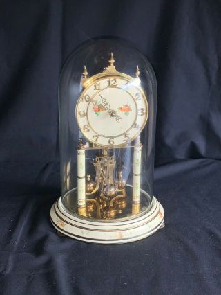 Vintage " Kundo " 400 Day Anniversary Dome Clock Kieninger Obergfell C.  1950 No Key