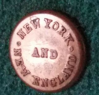 Bb York & England Railroad Uniform Button Small Gilt Backmark Rmdc
