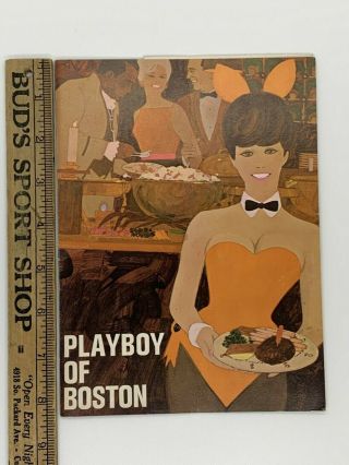 Vintage 1960s Playboy Club Of Boston Menu Mid Century Mcm Hefner