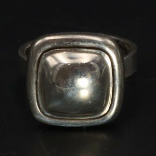 Vtg Sterling Silver - Mexico Modern Engraveable Solid Square Ring Size 8 - 7g