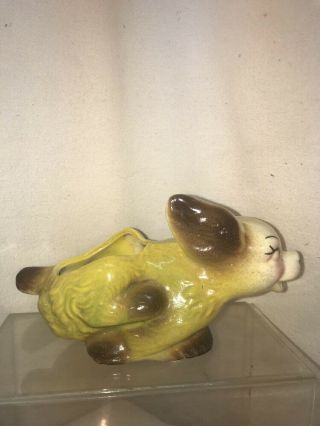 Vtg 1940 - 50’s Usa Pottery Art Running Spaniel Pup Dog Planter Flower Vase