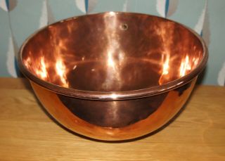 Antique Large Arts & Crafts Hammered Copper Bowl - & Stylish Vintage