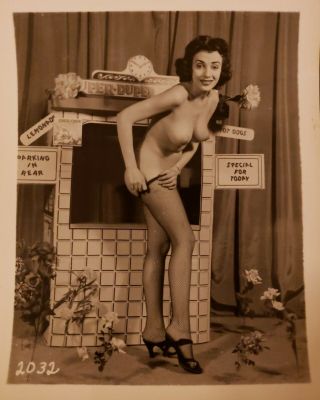 Vntg Silver Gelatin Trimmed Photo Nude Big Tits Vicki Palmer Risque Era Erotica