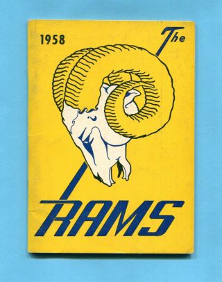 1958 Los Angeles Rams Nfl Media Guide