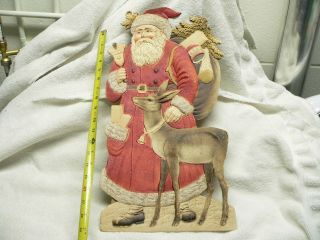 Antique Vintage Christmas Santa Claus Die Cut Germany Advertising