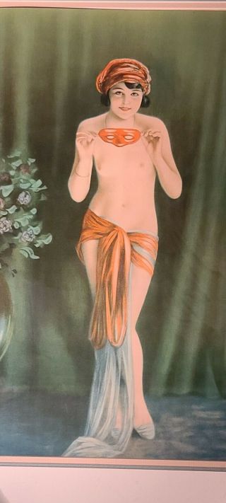 Vintage Pinup Art Pin Up Nude Flapper Girl Female Woman Print