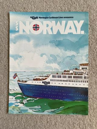 Ss Norway (ex Ss France) Ncl 1980 First Brochure - 6 Page Cruise Ship Pull Out