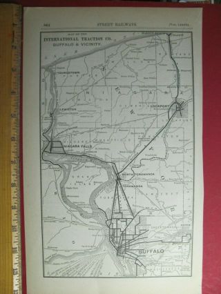1904 International Traction Co System Map Buffalo Niagara Fall York