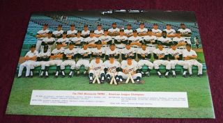 1965 Minnesota Twins Baseball American League Champions Team Poster Print