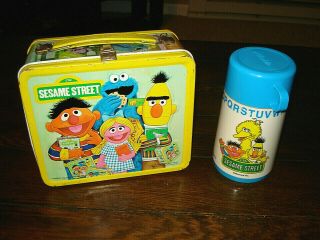 Vintage 1979 Sesame Street Metal Lunch Box Aladdin With Incorrect Thermos