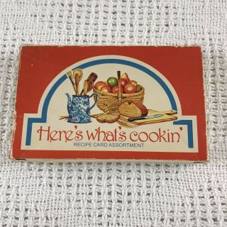 Current 1978 Here’s What’s Cookin Recipe Cards 22ct Vintage Kitchen Ephemera