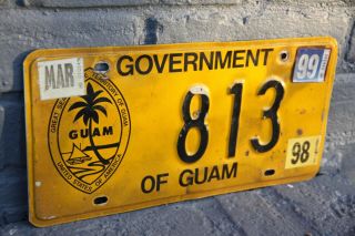 1997 Guam License Plate Government W/ Great Seal Of Territory Of Guam Usa