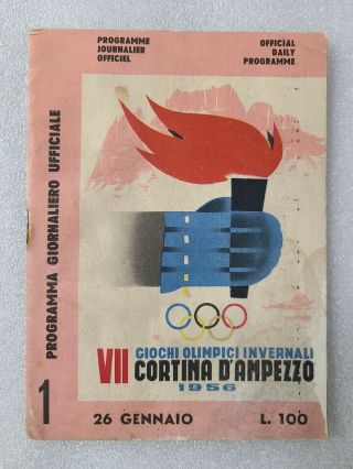 1956 Vii Winter Olympic Games Official Program,  Cortina D 
