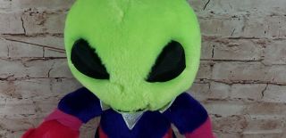 Vintage 1990s Nanco Stuffed Plush Little Green Man UFO Alien Raver Neon 1997 LRG 3