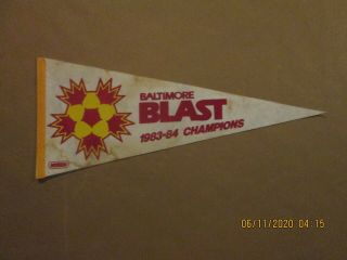Misl Baltimore Blast Vintage Defunct 1983 - 84 Champions Team Logo Soccer Pennant