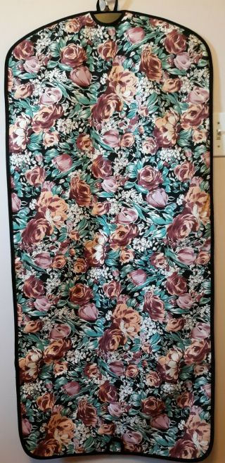 Vintage Hanging Garment Bag,  Floral Gardens Roses,  1991 AVON 2