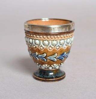 A Very Unusual Antique 19th Century Doulton Lambeth Stoneware Egg Cup 2