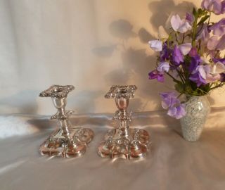 Georgian Sheffield Plate & Copper Embossed Candlesticks - Early 19th Century