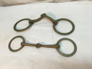 Vintage Brass Bridle Horse Harness Collar Rings Set Of 2