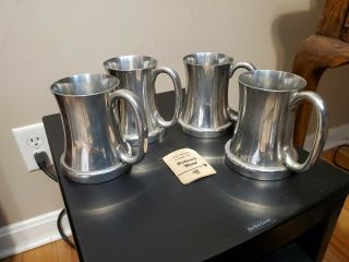 Vintage Set Of 4 Abercrombie & Fitch Brittania / Pewter Tankards - 3/4 Pt -