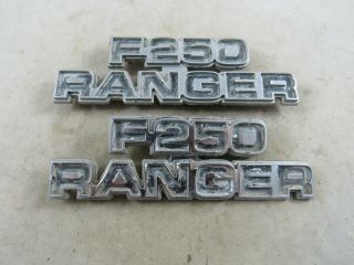 Vintage 1977 - 1979 Ford F - 250 Ranger Fender Emblems